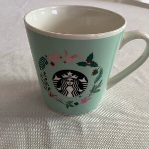 Starbucks 2019 Mint Green Mug with Festive Design. 18 ounces. EUC